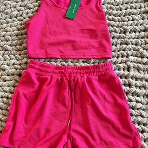 Shorts and crop tank set! New!